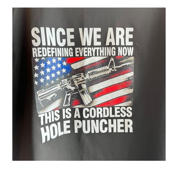 Men's Large TEE American Flag Patriotic Right To Bear Arms Black Red White Blue - Picture 5 of 6